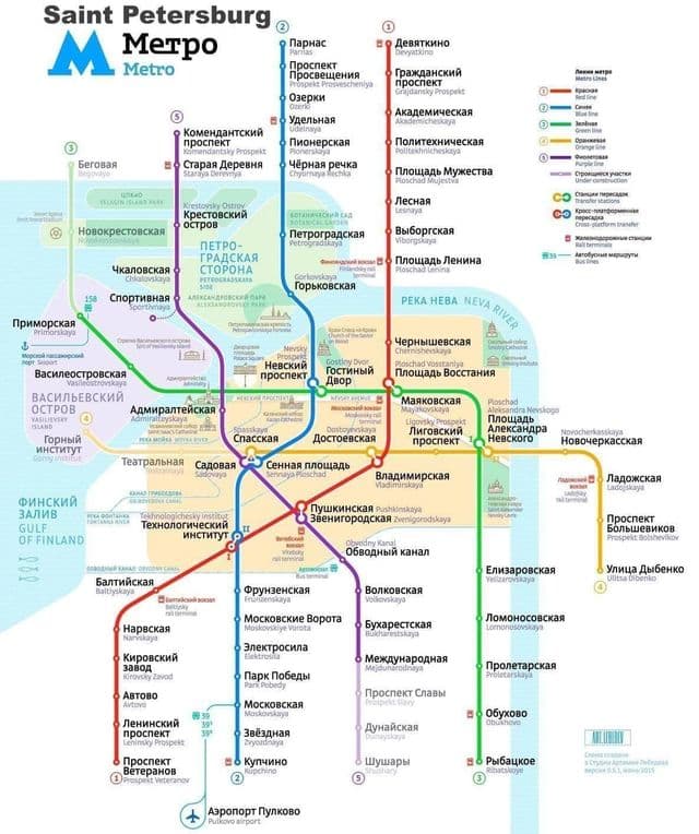 карта станции метрополитена Санкт-Петербурга