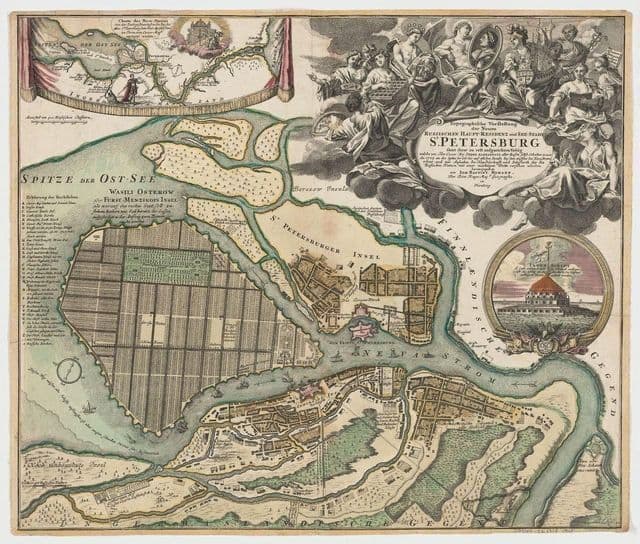 антикварная карта Санкт-Петербурга