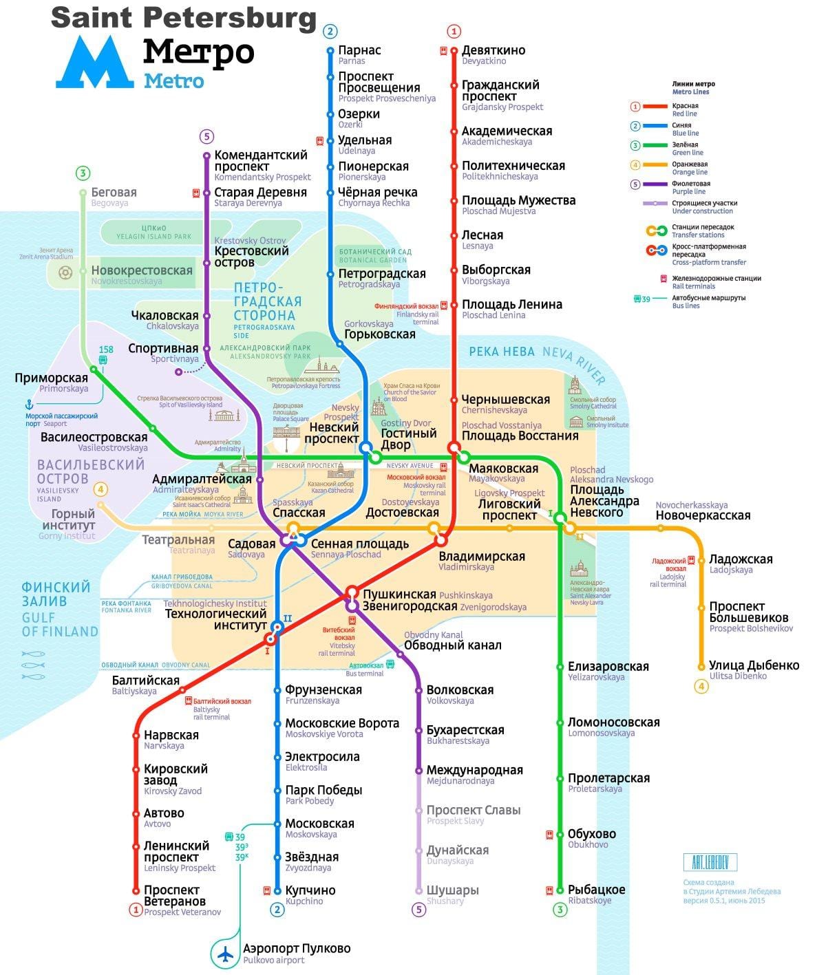 карта станции метрополитена Санкт-Петербурга