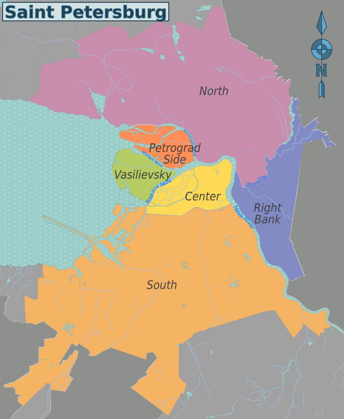 карта районов Санкт-Петербурга